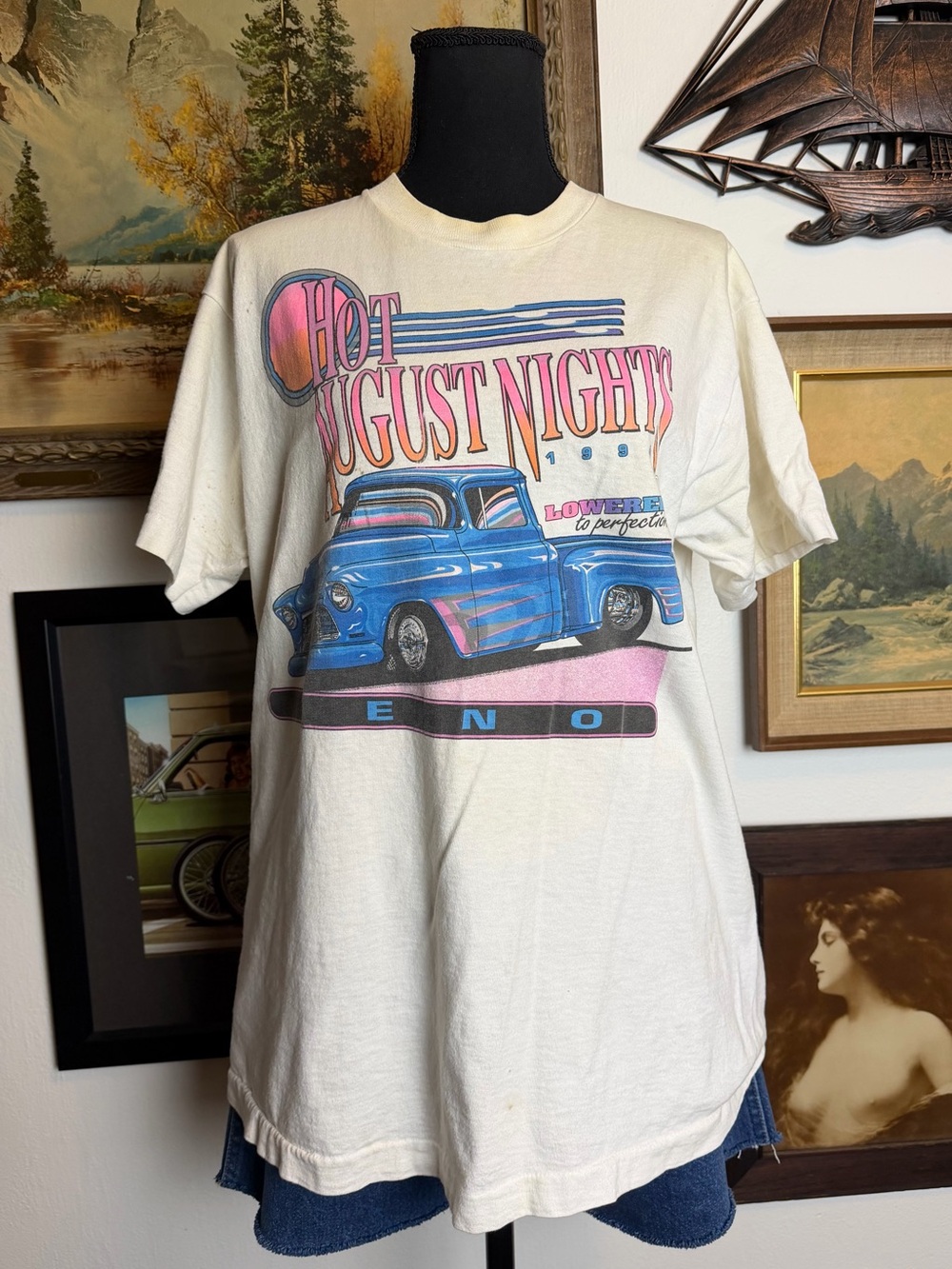 Vintage 1994 Hot August Nights "Lowered to Perfection" Tshirt Men's M-L